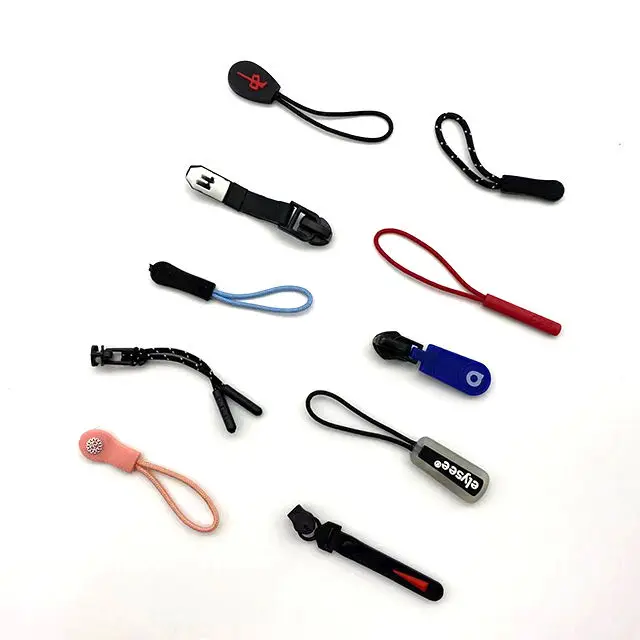 Hengda Best-Selling Customized Brand Logo Silicone Zipper Pull Durable Zip Tags Cord Puller