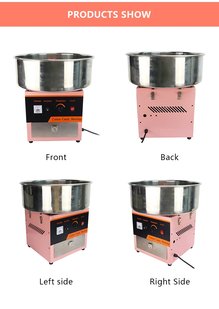 Electric/Gas Cotton Candy floss high efficiency Machine with wheels details