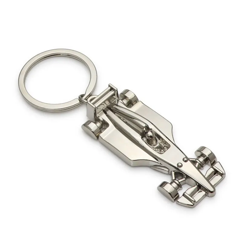 New Arrive Racing Key Chain Silver Color Alloy Full Wheel Car Key Chain F1 Racing Car Keychain for Christmas Gift Key Ring