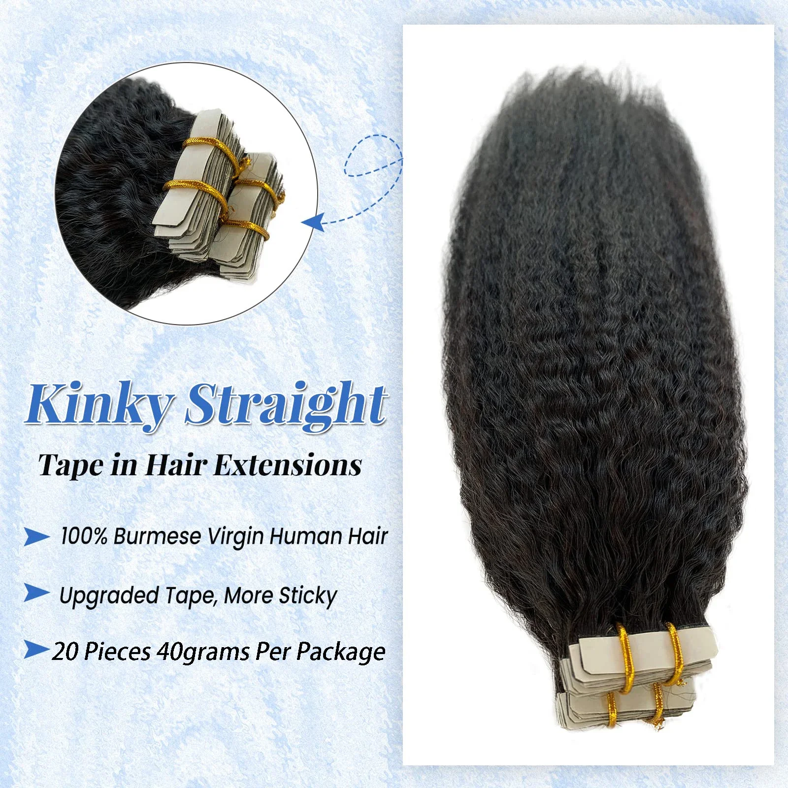 Body Wave Tape In Haarverlängerungen Echthaar – Unsichtbare nahtlose Skin Weft für Frauen_voghion.com