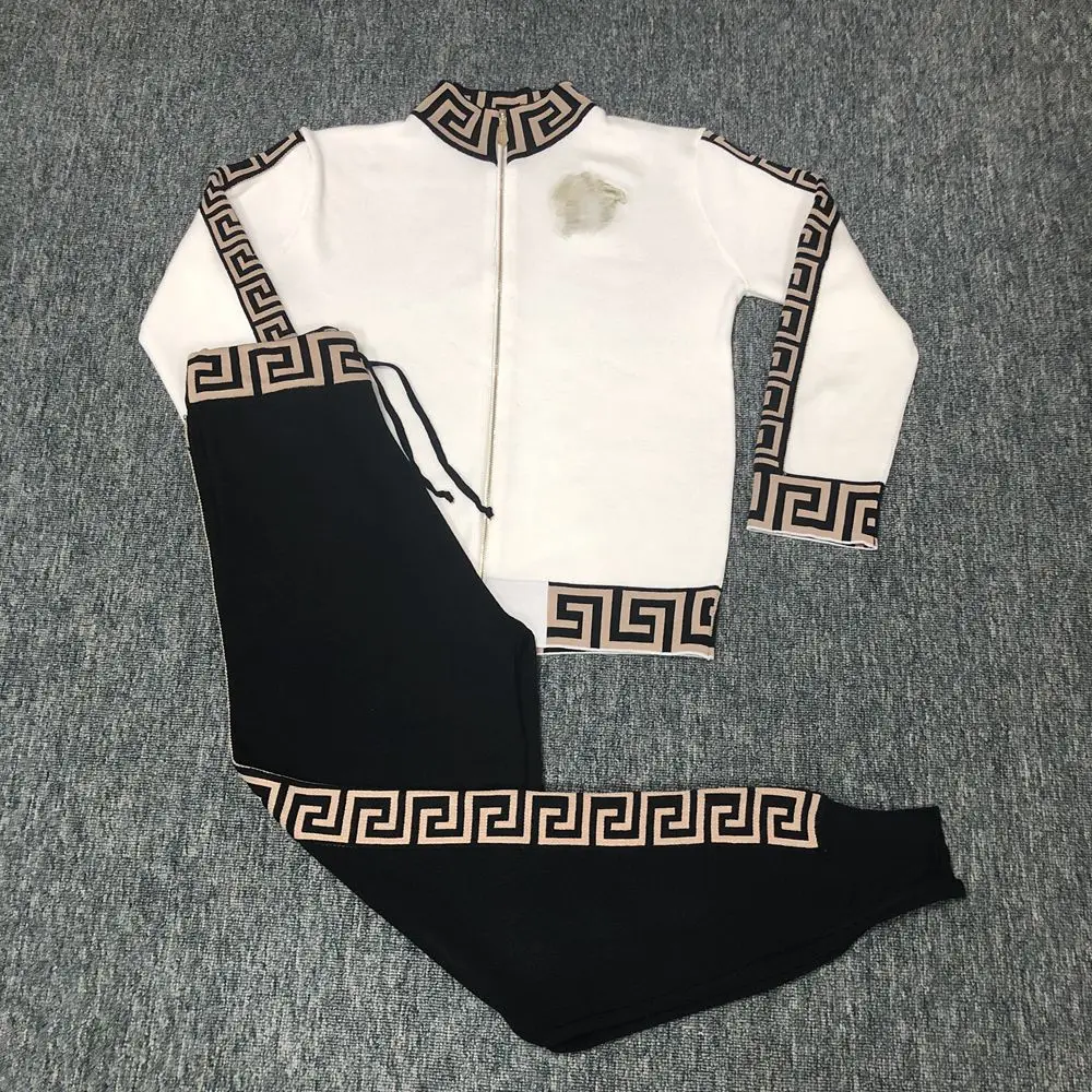 Zipper Women Fall 2021 Jogging Suits Wholesale Sweater 2 Piece Cotton