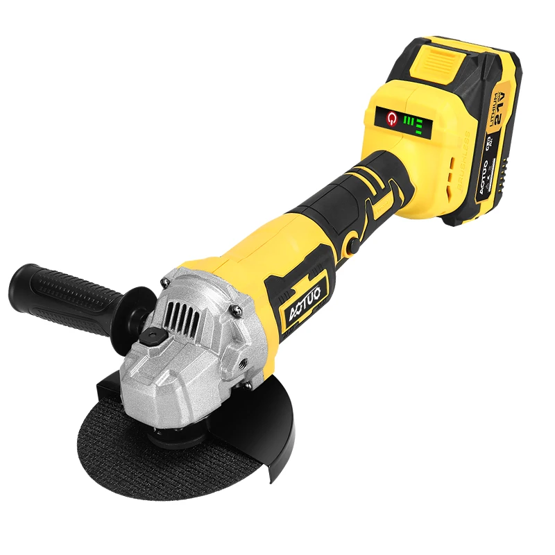 AOTUO 125 MM Elektriese Godin 20 V 3,0 AH Batterydraadlose Borstelloose Handbedryfde DIY-Industriële Hoekskuurmasjien