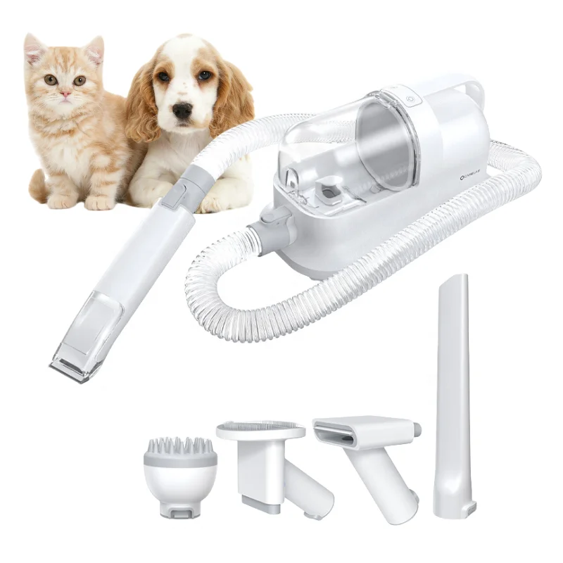 Upgraded Dog Trimmer Kit Oem Vacuum Suction 5 In 1 Set For Pets Cats