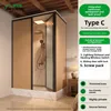 WoodHouse 1,3x1,0 C Struttura Nera Jazz Bianco Apertura Destra Doccia