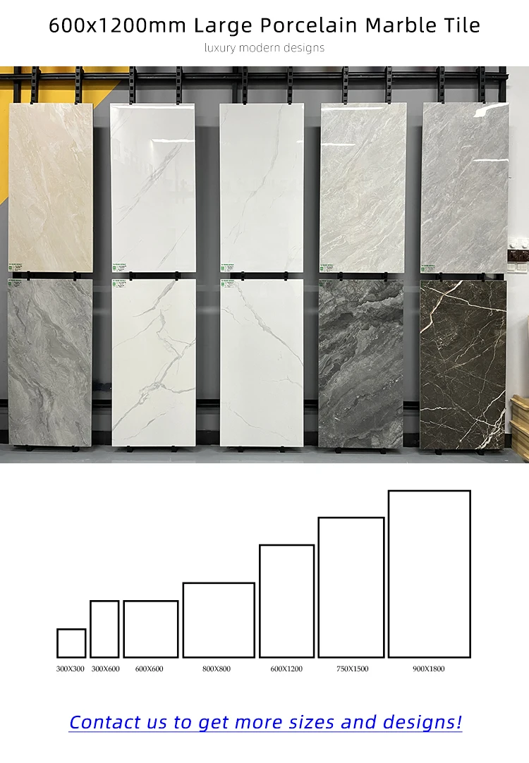 Nichet Beige Marble Porcelain Tile 60 x 120cm