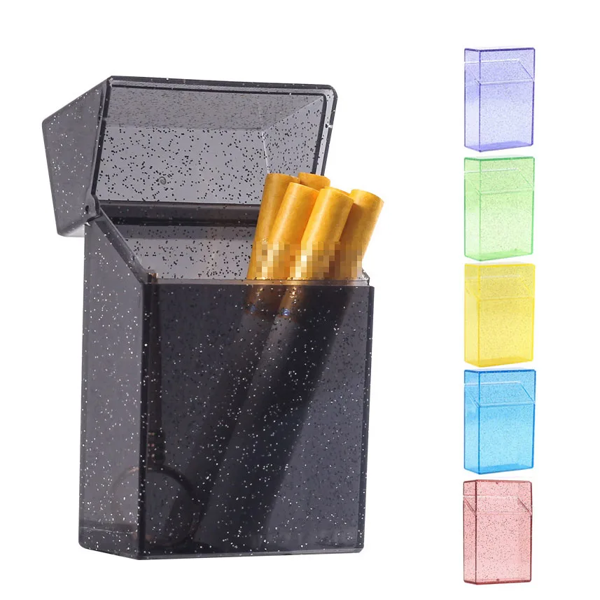 Transparent Cigarette Box Silver Powder Soft Package Protective Sleeve 20  Sticks Portable Plastic Cigarette case