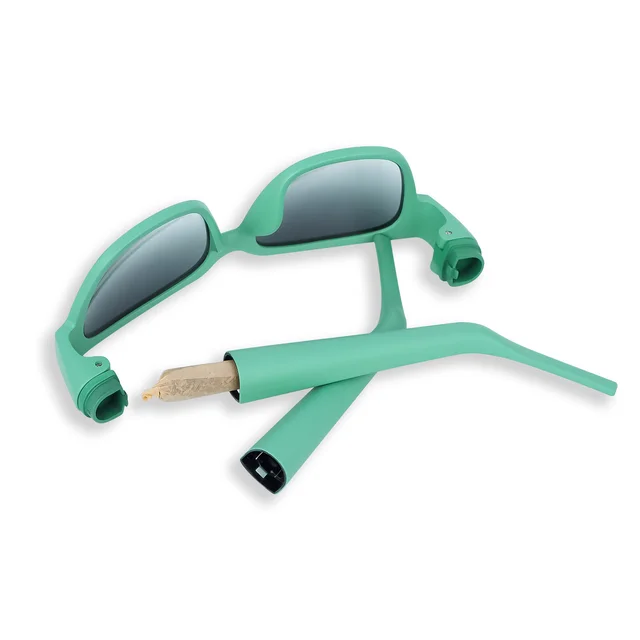 2024 Hot Selling Sunglasses With Gift Box And Tobacco Stash Jar Storage Smoking Tobacco Plastic Jars Sunglasses