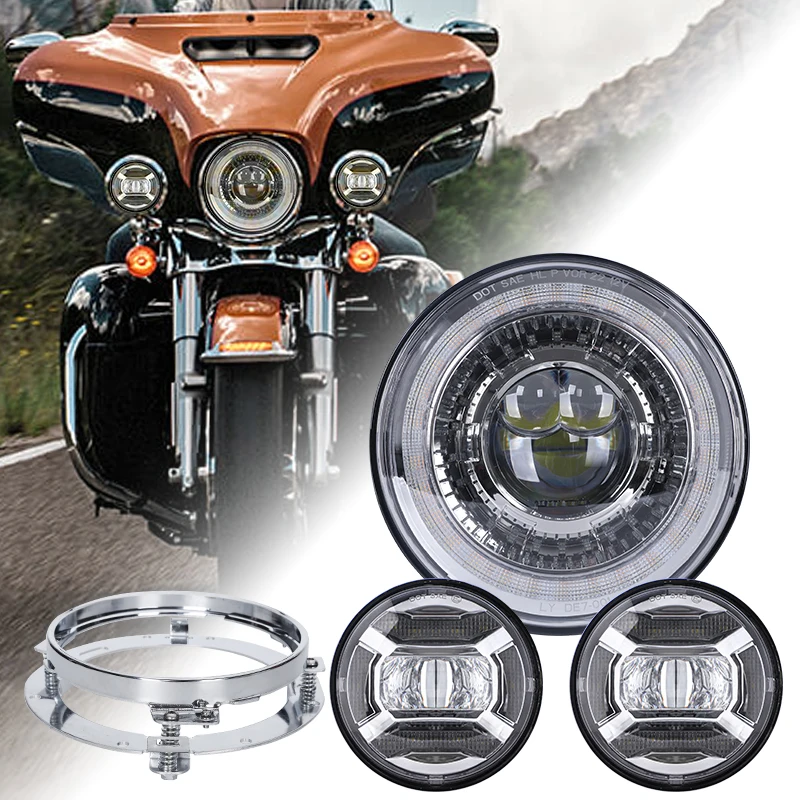 LED Light Set for Harley Davidson Inch Round Headlight