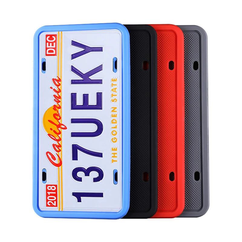 Silicone Protective License Plate Frames Mounting Hardware Screws Caps License Plate