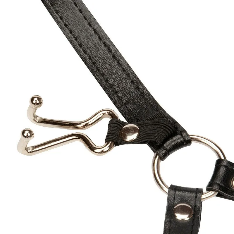 Free Custom Box - Bdsm Slave Nose Hook Oral Fixation Fetish Open Mouth Bite Gag With Clip Leather Head Bondage Harness Strap