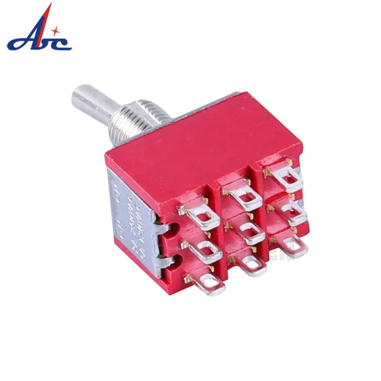 3 Position on OFF on Self Lock 3PDT 9 Pin Toggle Switch With Waterproof Rubber Cover