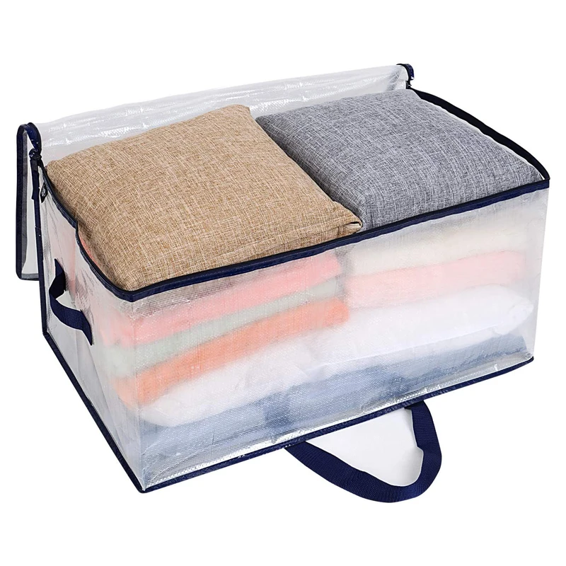 Пыленепроницаемая прозрачная плетеная сумка на молнии для хранения одежды и одеял