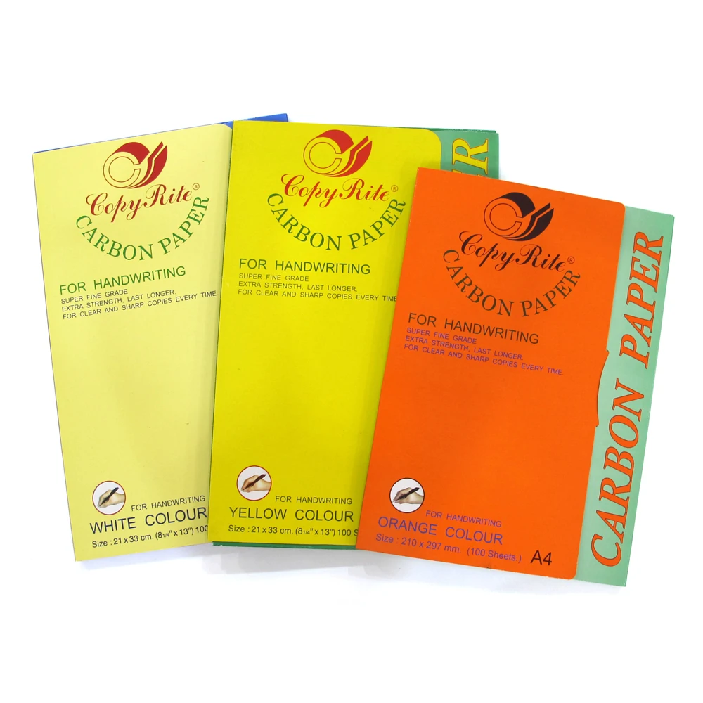 Tracing Carbon Paper Orange Color 21*33 Cm. 100 Sheets/box For Art