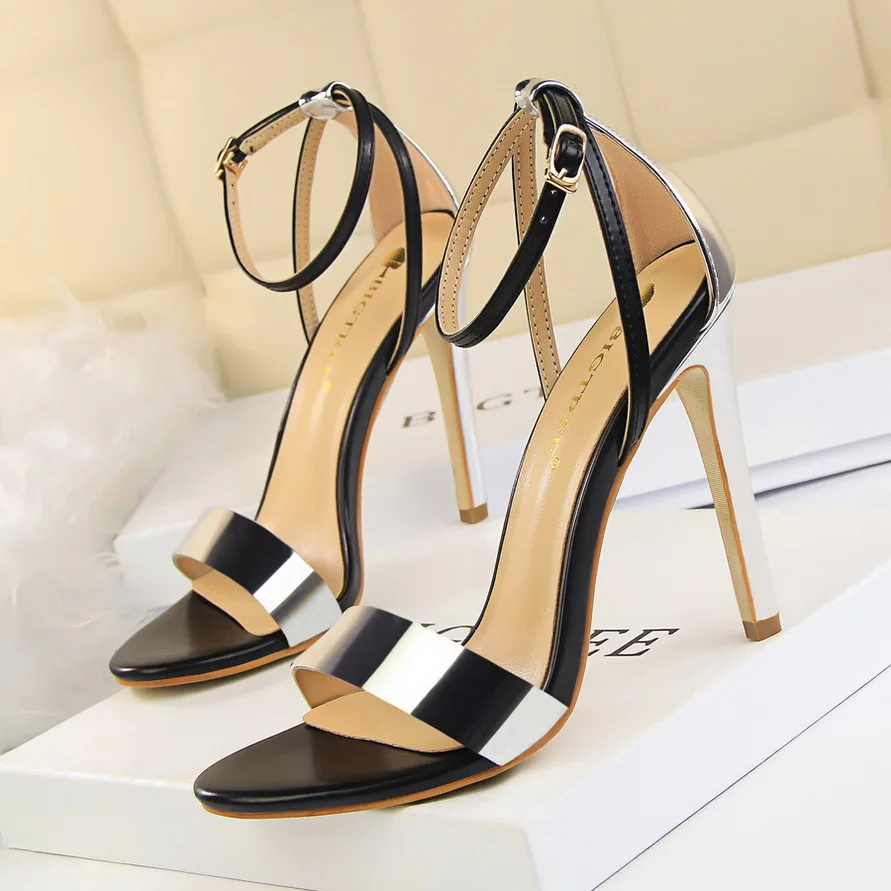 Top Selling Open Toe Ankle Buckle Strap Pumps for Women