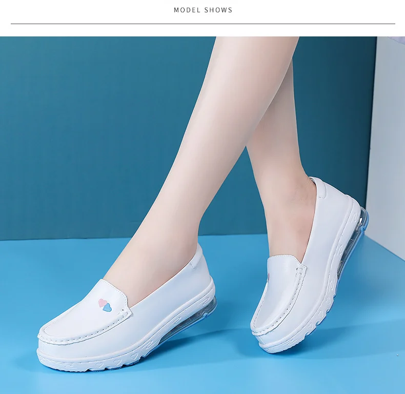 Nurse Cotton Shoes Nursing Shoes Hospital for Women With Wedge Heels Comfort Warm Soft Flat Anti-slip Safety Work White Shoes