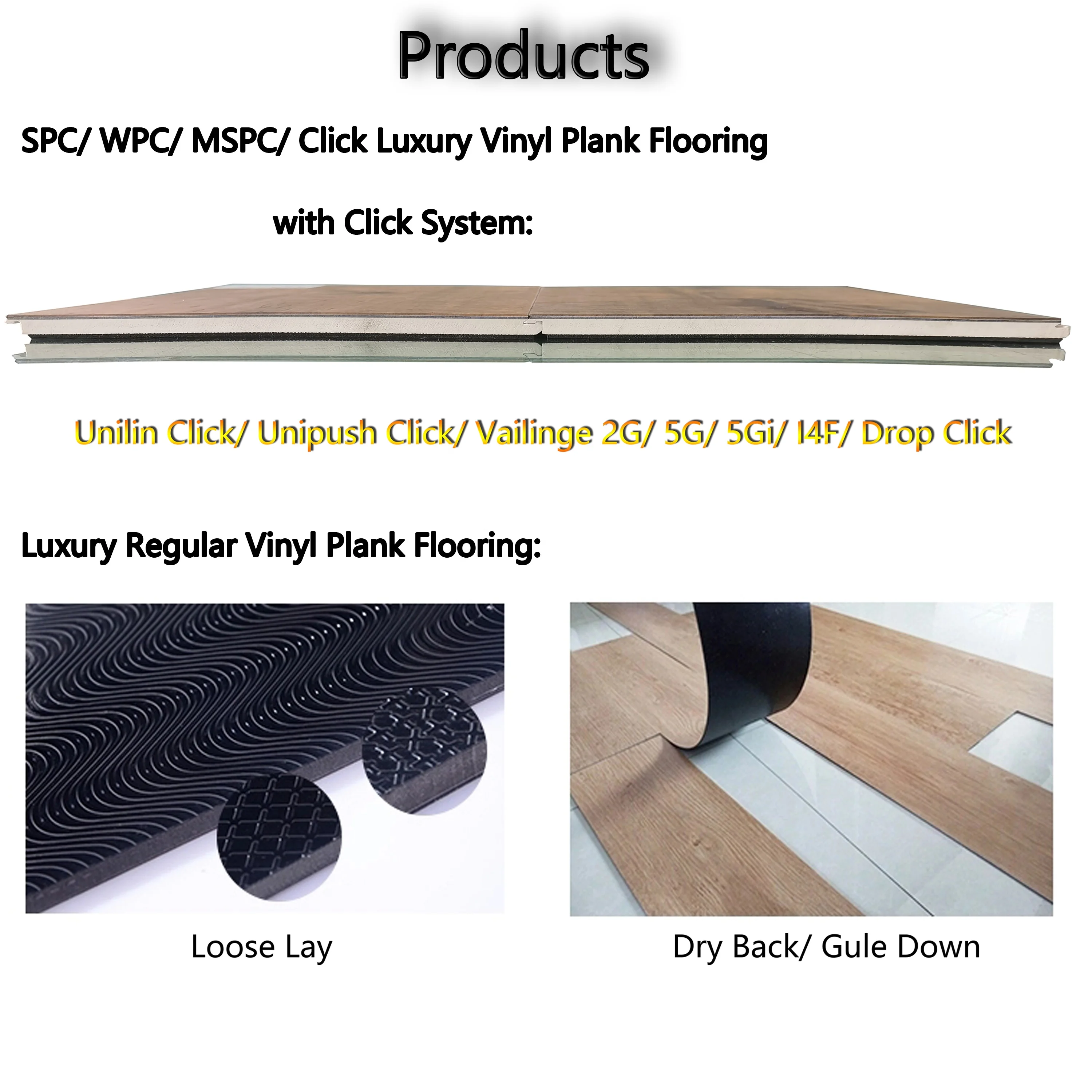 Popular New Design Rigid Core Wooden Colors PVC SPC Luxury Vinyl Plank Flooring
