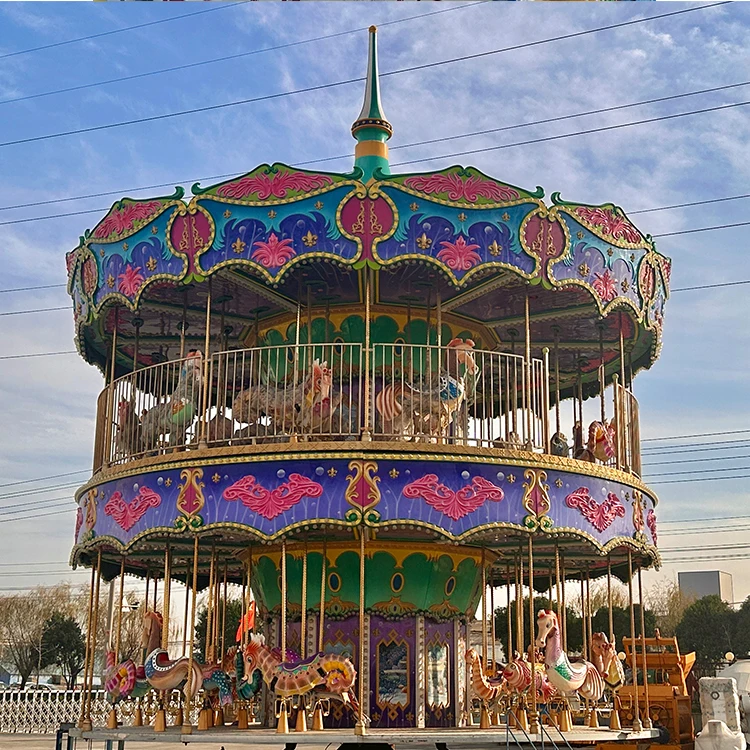 Outdoor Carnival Ride Carousel Music Box Merry Go Round Kids Carousel ...