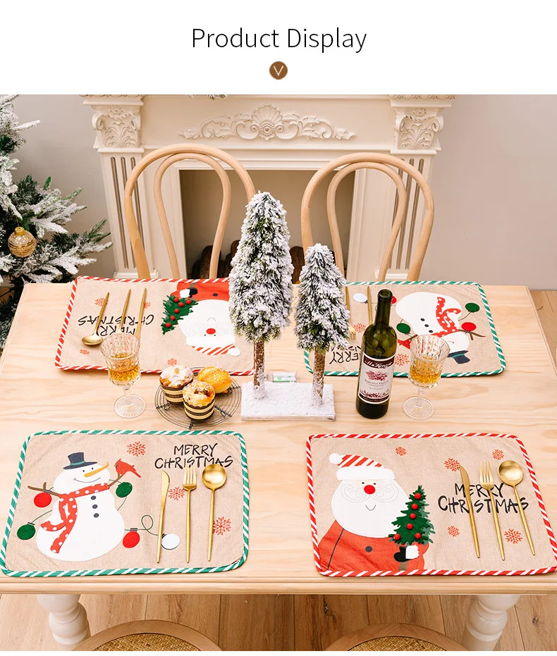 Christmas Party Table Mats Handmade Tablemat For Holiday Christmas