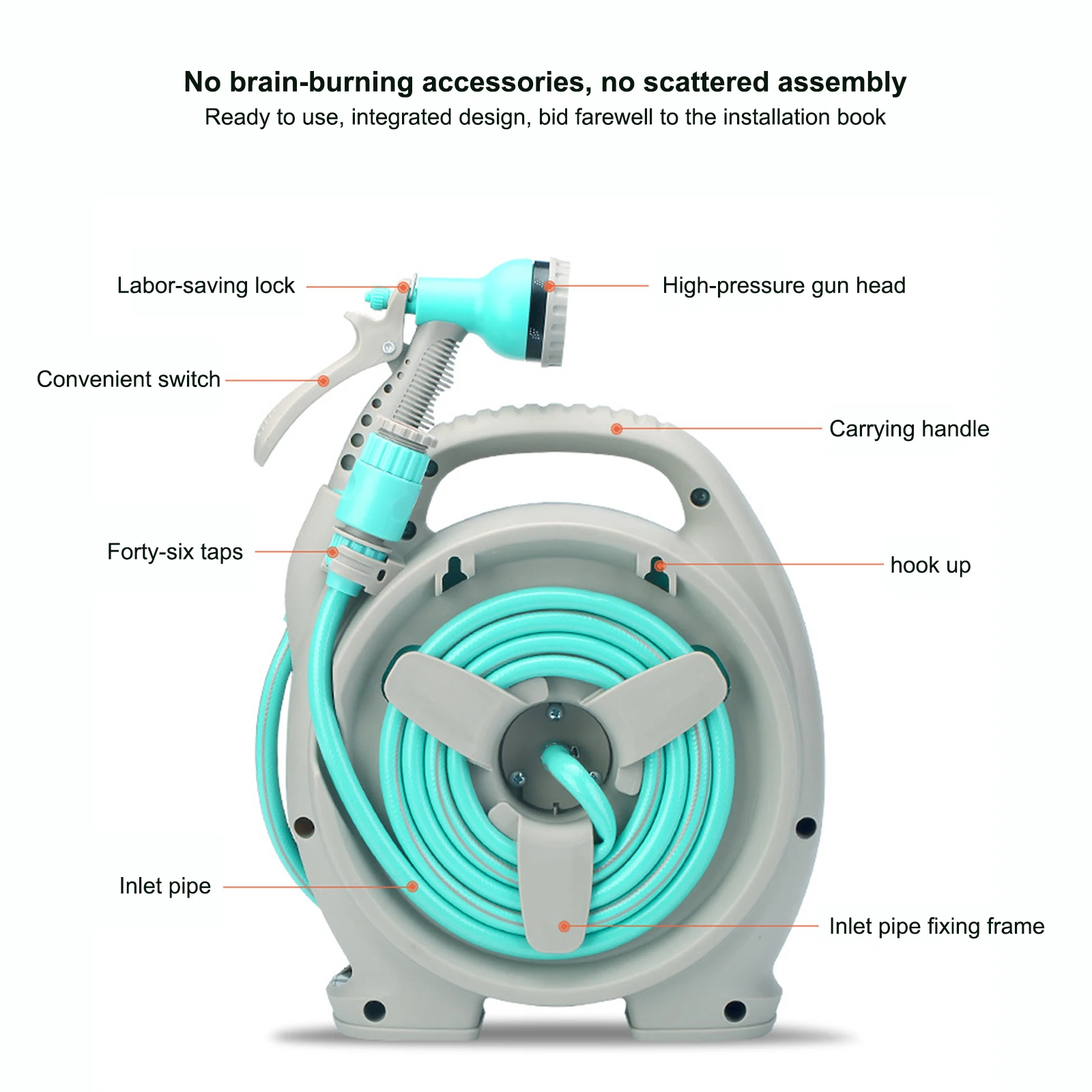Wholesale Durable Auto Retractable Garden Hose Reel 50m Garden Hose Reel Cover Retractable Garden Hose Reel Pvc Tube