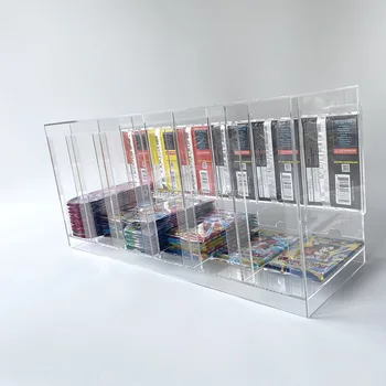Distributeur de booster, boîte de rangement pour cartes en acrylique à 3 emplacements avec vitrine transparente, récipient de rangement pour