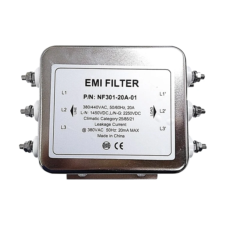 20a 440vac three-phase emi line filter