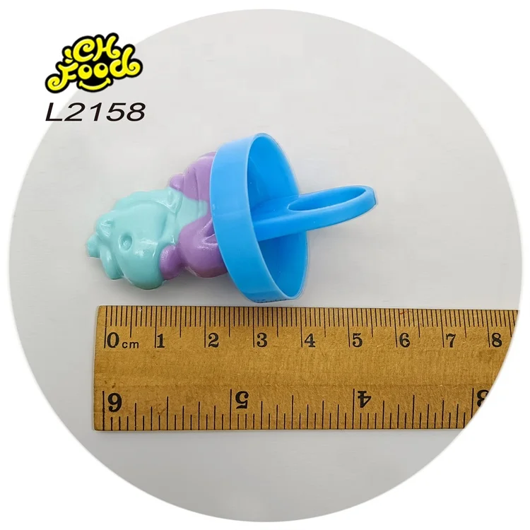 Customized Unicorn Horse Shaped Ring Pop Candy Toy Lollipop OEM Hard Sweet Halal Fruit Flavor Candy for Kids