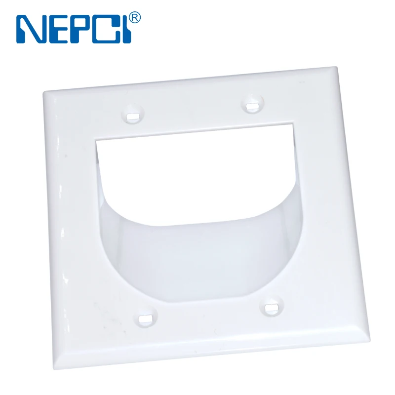 NEPCI 115X117MM 2 gang concave threading wall plate XJY-US