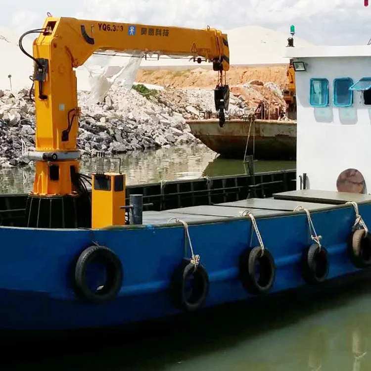 SWL 1.2T 8.8M電気油圧伸縮ブームマリンデッキクレーン漁船容器