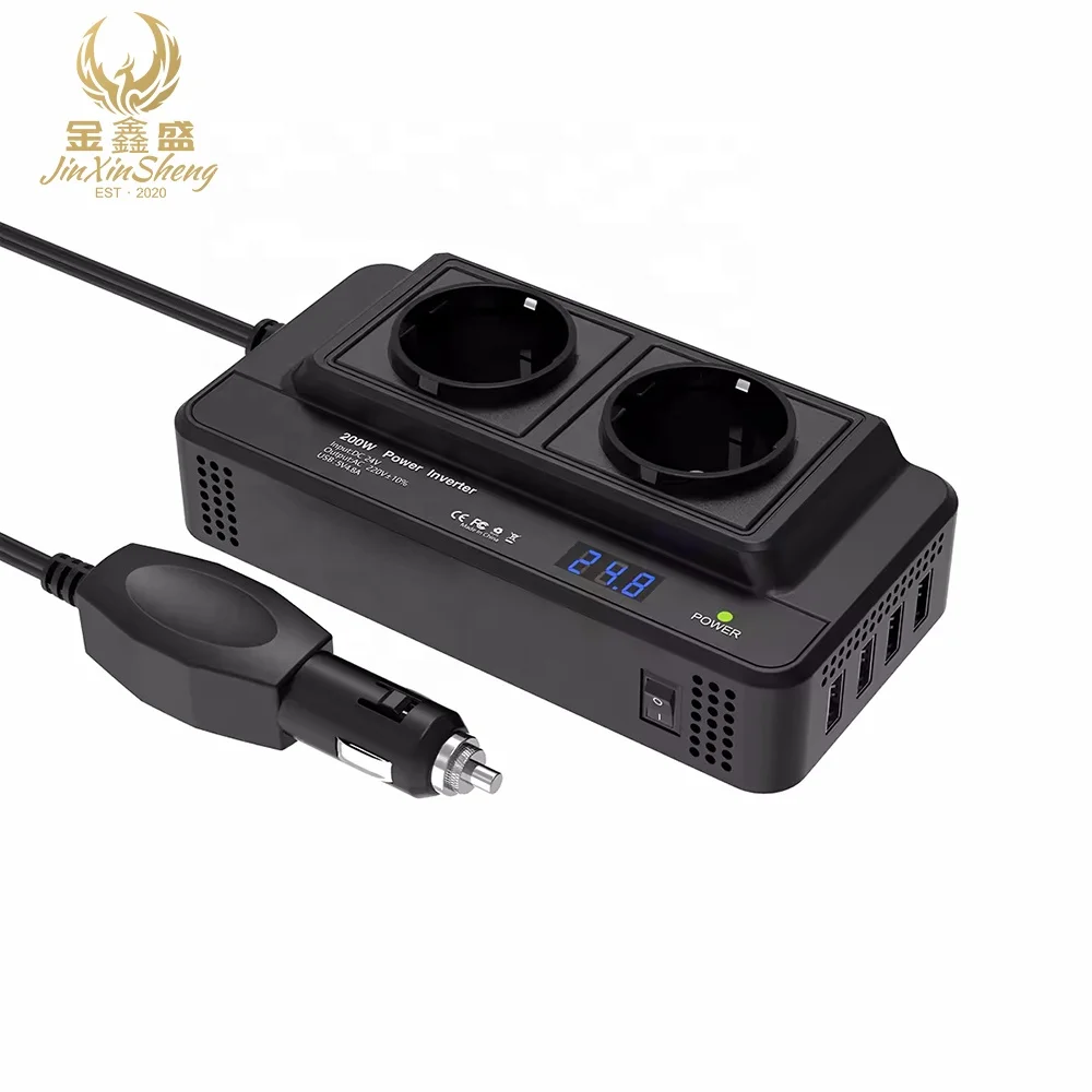 200W on-Board Power Inverter - DC12V to AC 220V Converter