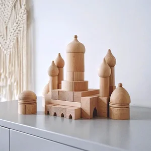 Wooden Roman Castle Building Blocks for Kids Educational Puzzle Toy with Model Assembly for Creative Construction Play