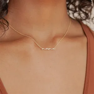 14K Gold Minimalist Mom Necklace Delicate Stainless Steel Link Chain Trendy 14K Gold Necklace Perfect Gift for Mama
