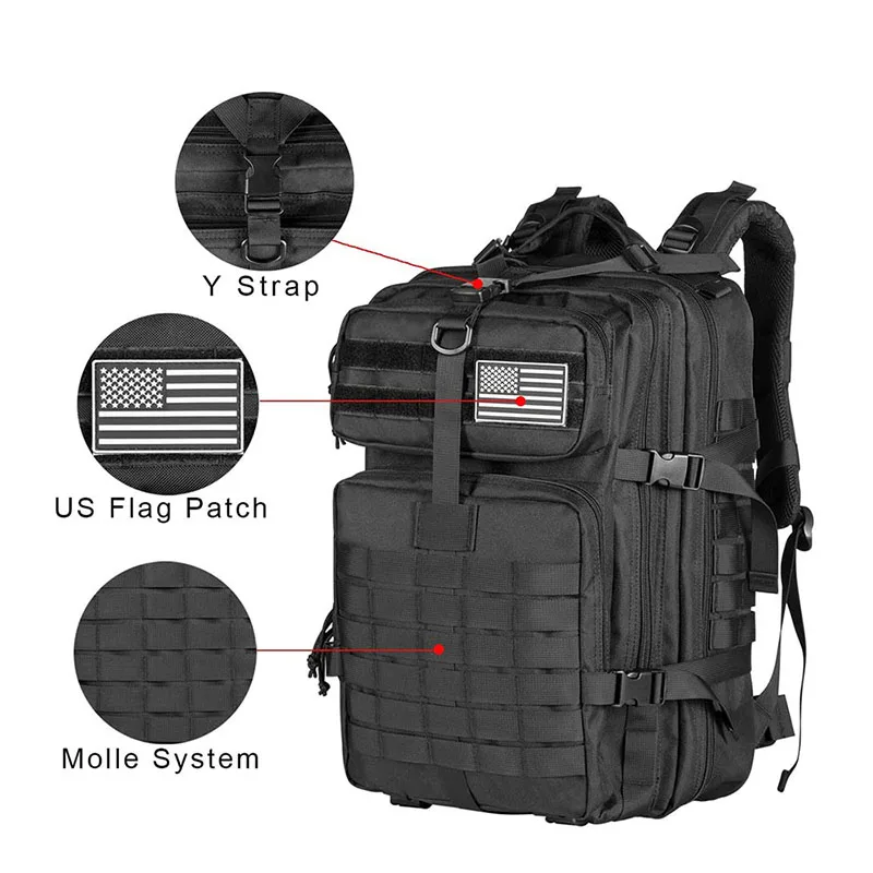 Customized Logo Large Capacity Training Bag Rucksack Good Quality Assault Backpack Heavy Duty Tactical Rucksack