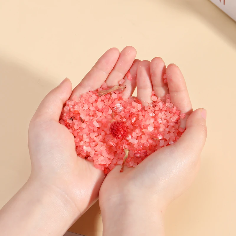 Оптовая продажа, органические соли для ванны роскошного цвета с цветами, скраб для тела, спа