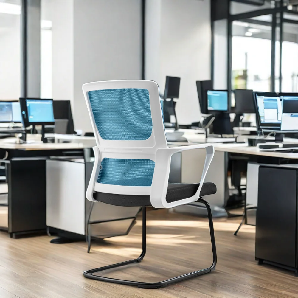 Contemporary Style YKLGD08-1 Promotion Ergonomic Office Chairs with Black Round Tube Half Frame for Home or Office Use