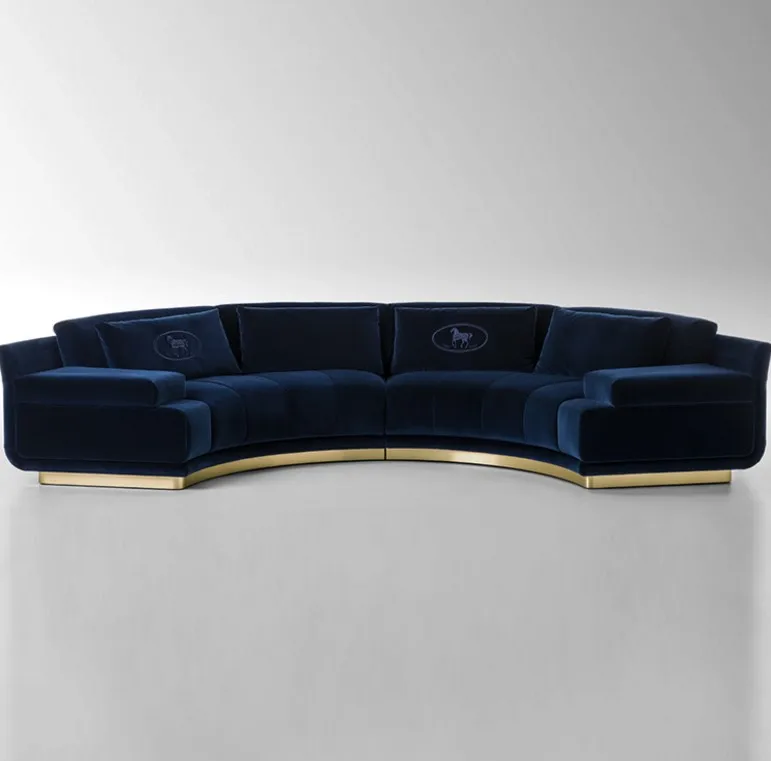 Contemporary Modern Design Curved Velvet Sofa Luxury Living Room ...