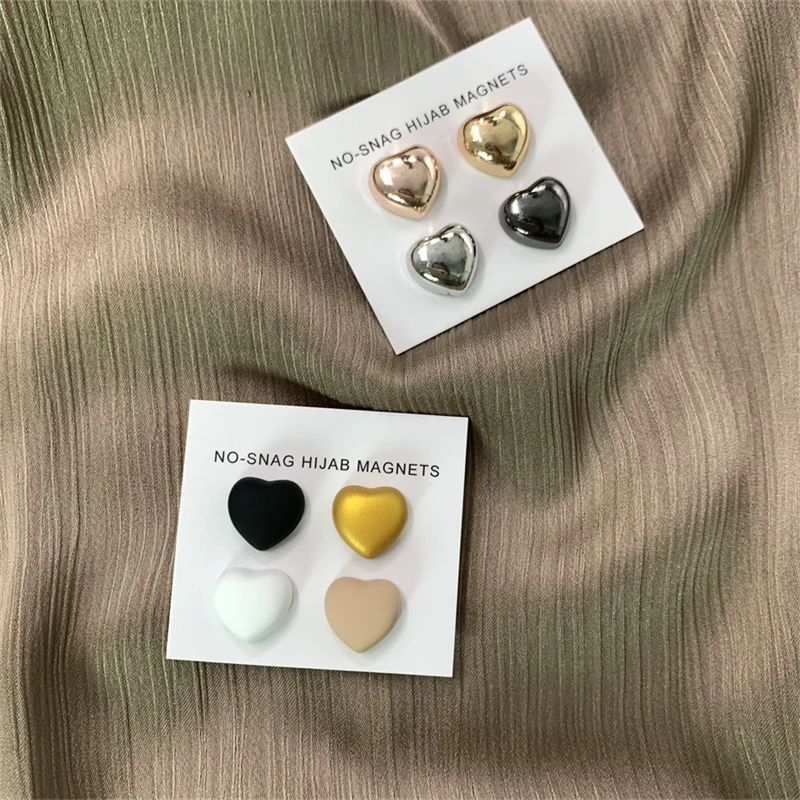 Оптовая продажа магнитная брошь в форме сердца аксессуар роскошная булавка булавки для хиджаба Магнитные Булавки