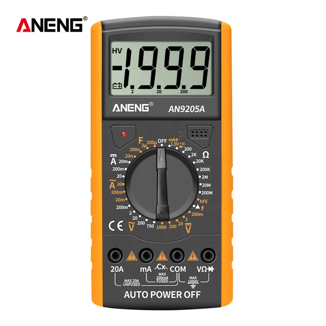 AN9205A Digital Multimeter Electric Unit Tester LCD Display AC/DC Multimeter Manufactured Product