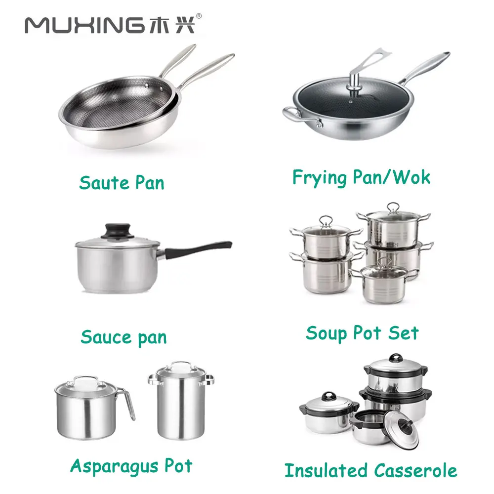 12 Pieces Of Stainless Steel Cookware Set 6 Kinds Of Kitchen Pot  Combination Frying Pan Soup Pot Milk Pot Kettle Set Pot Gift