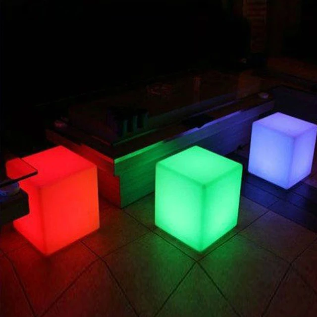 
 Подсветка rgb 16 видов цветов сменный наружный пластиковый светодиодный кубический стул мебель для улицы  