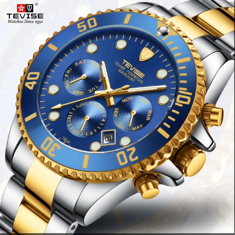 TEVISE T823a Luminous Mechanical Watch Factory Oem  Hot Selling Calendar 23 Hours Automatic Luxury Mens Watch for Sale