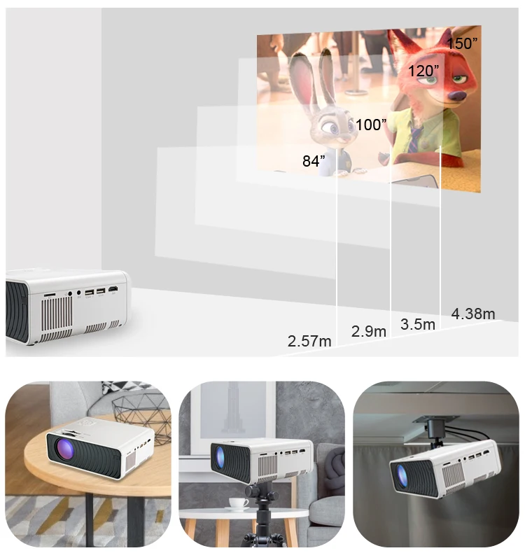 Data Show Slide Overhead Mini Projector Phones Mobile Led Projector Price 1080P  Home Theater Movie Projector