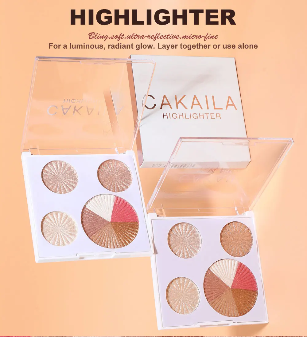 cakaila 8 color glitter highlighter palette