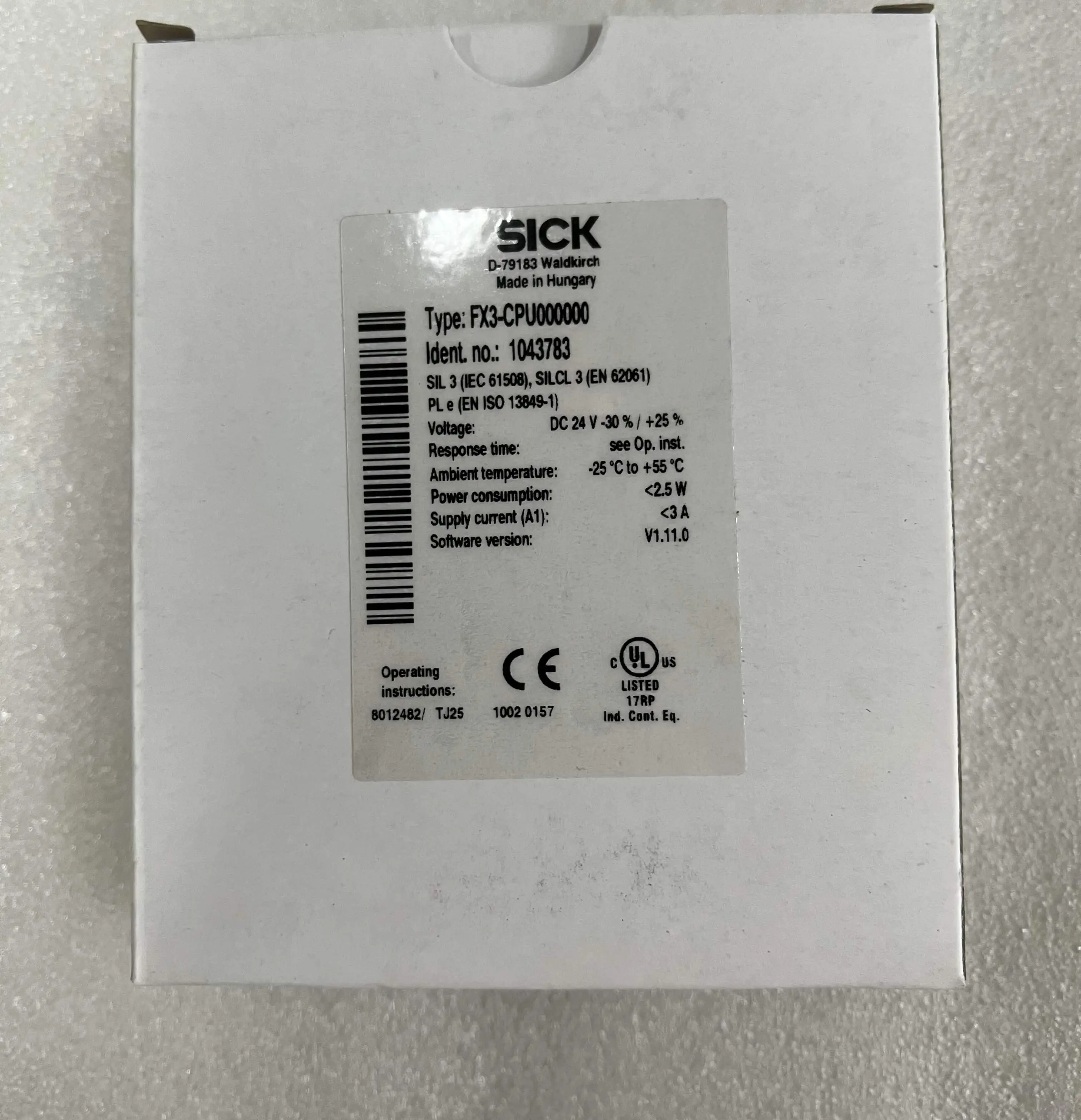 SICK Safety Controller CPU Module FX3-CPU000000 SICK Safety Controller CPU Module FX3-CPU000000
