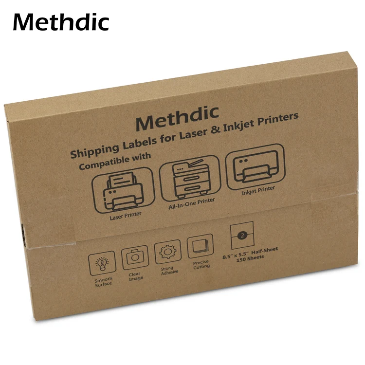 Methdic Mailing Labels 8.5x5.5(a4 Half Sheet) Shipping Labels For