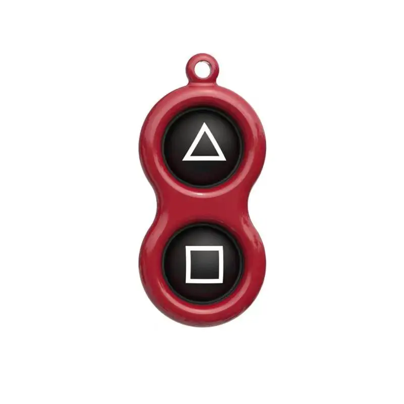 2021 New Trending Korean TV Mini Squid Game Serie Simple Silicone Figure Mask Pop Sensory Fidget Toy Keychain With Carabiner