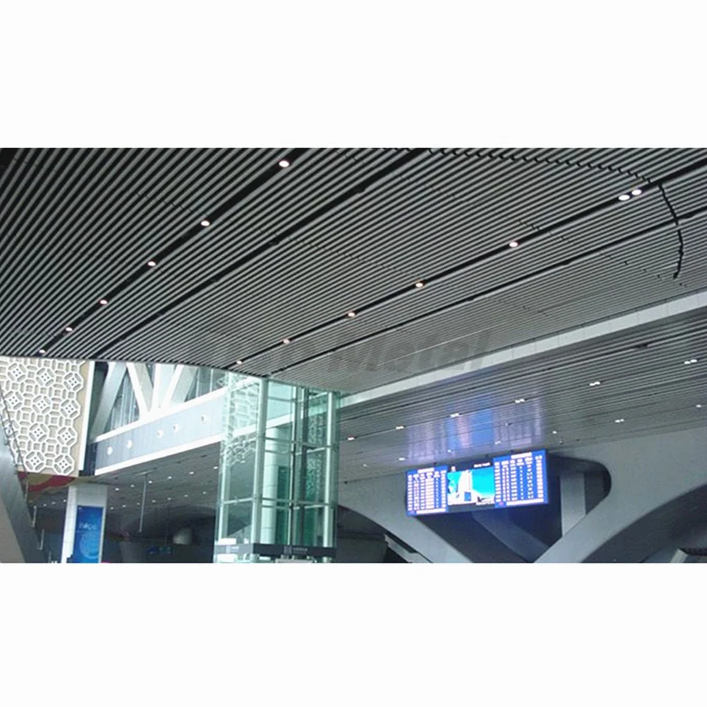 Interior Durable Round Tube Ceiling Panels Design for Airports, Malls, and Exhibition Halls