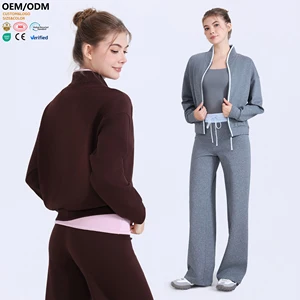 XW-WT3555  High Quality Activewear  Zippered Casual Running Jacket  Comfortable Stylish Fitness  Women's Gym Sportswear