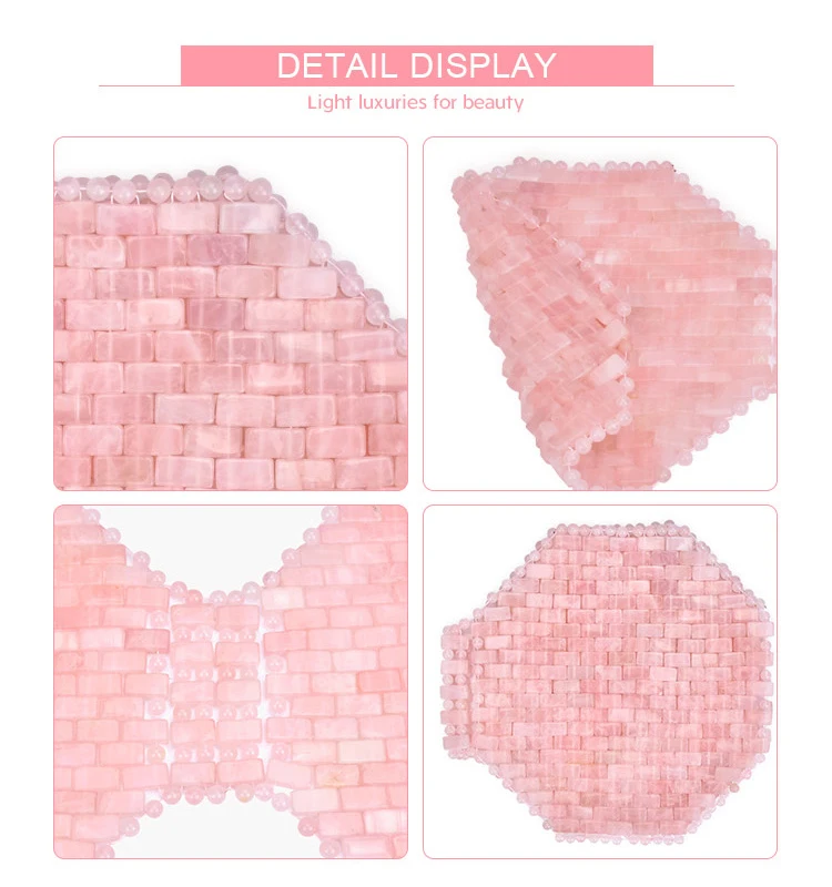 Luxury Folk Art Polished Pink rose quartz Bra for skin Care