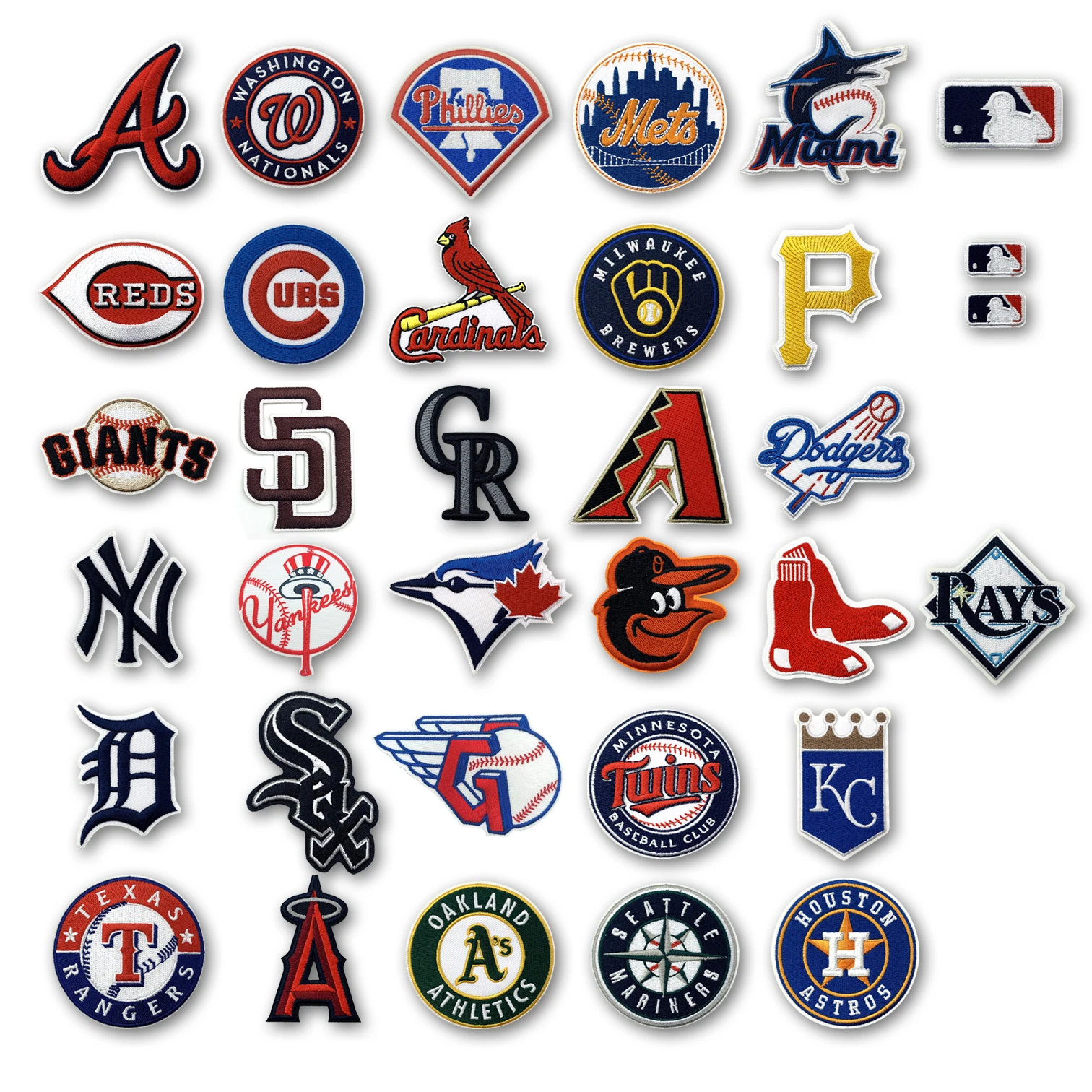 Wholesale Baseball Major League Team Logo Applique Iron on Embroidery  Patches Set for Clothes Caps From m.