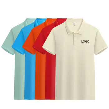 Custom T Shirt Logo Summer Polo Shirts Lapel Work Clothes Short Sleeve With Embroidery Logo Advertising T-Shirt